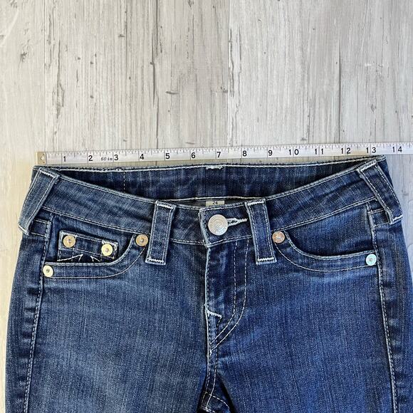 True Religion Lone Star Legging Denim Skinny Jeans Crystal Logo 24 - Picture 7 of 9